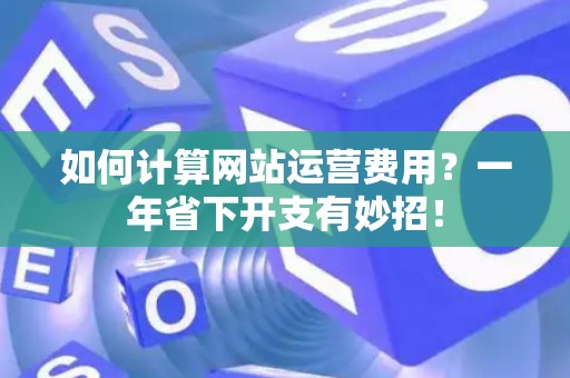 如何计算网站运营费用？一年省下开支有妙招！